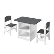 Art & Play Black & Chalkboard Table with Two Chairs Set