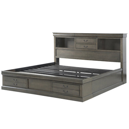 Louis Philippe III Queen Bed W/Storage