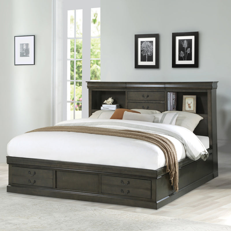 Louis Philippe III Queen Bed W/Storage
