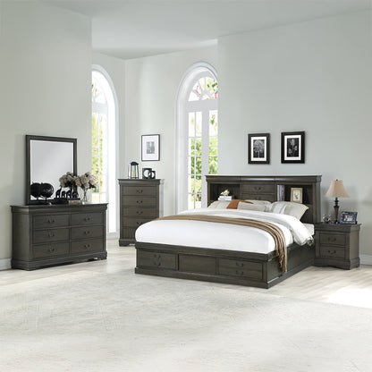 Louis Philippe III Queen Bed W/Storage