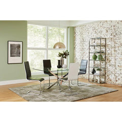 Silla de comedor tapizada Montclair negra (juego de 4)