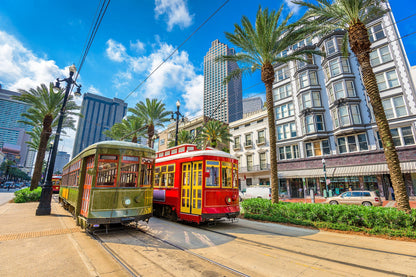 ''New Orleans Trolly'' Tempered Glass