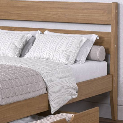 Low Board Platform Bed with Dual Underbed Drawers