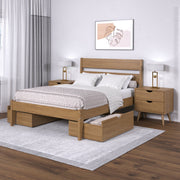 Low Board Platform Bed with Dual Underbed Drawers
