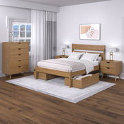 Low Board Platform Bed with Dual Underbed Drawers