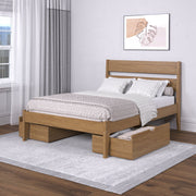 Low Board Platform Bed with Dual Underbed Drawers