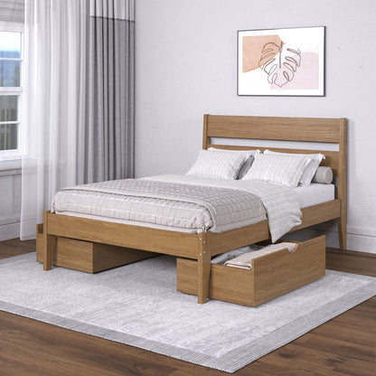 Low Board Platform Bed with Dual Underbed Drawers