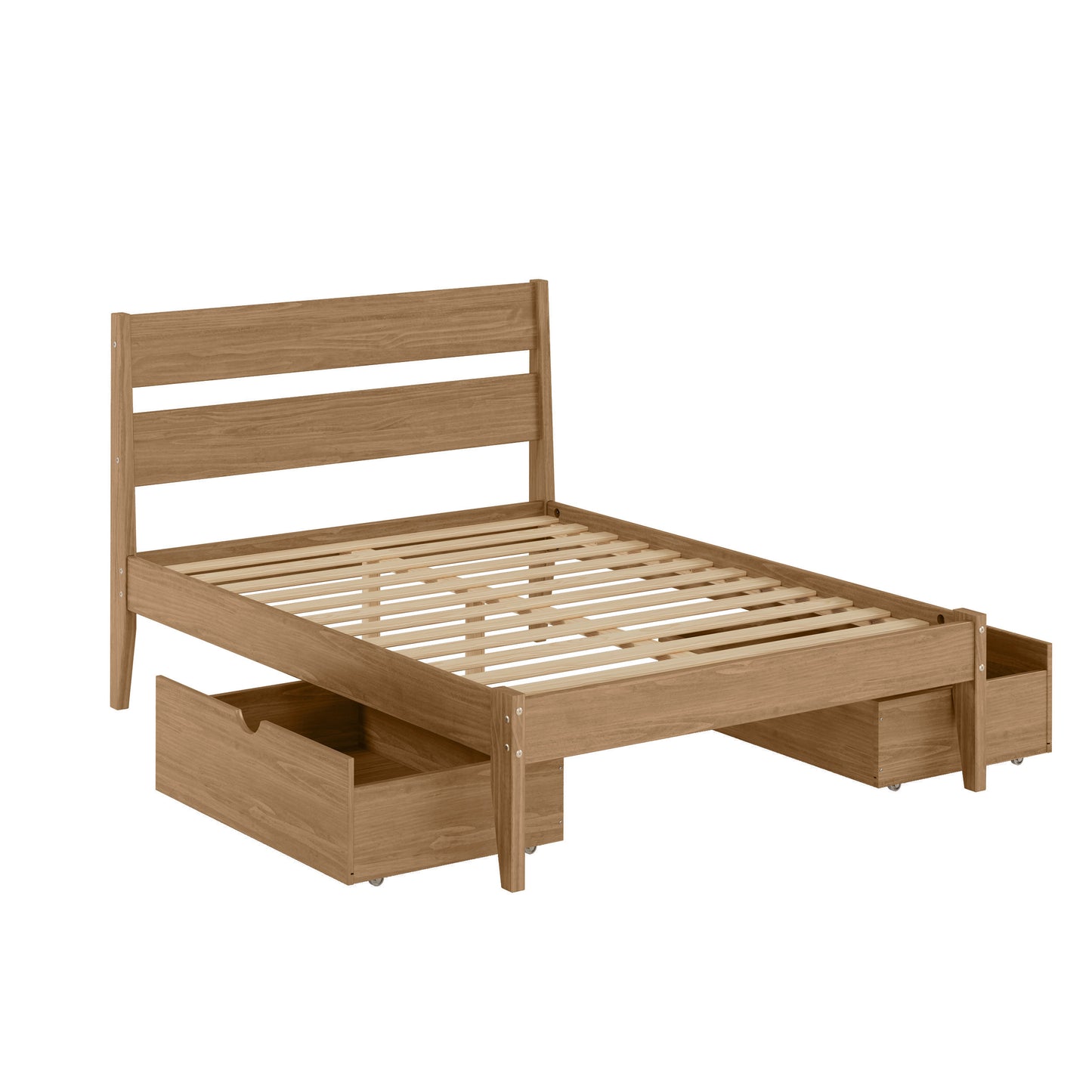 Low Board Platform Bed with Dual Underbed Drawers