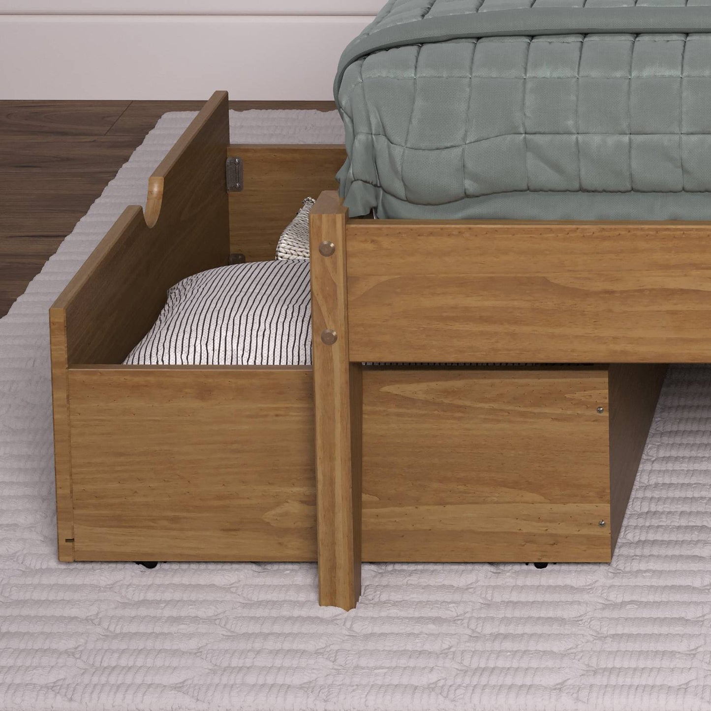 Low Board Platform Bed with Dual Underbed Drawers