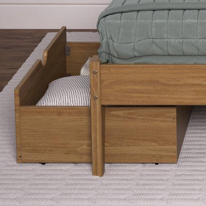 Low Board Platform Bed with Dual Underbed Drawers