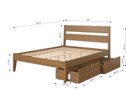 Low Board Platform Bed with Dual Underbed Drawers