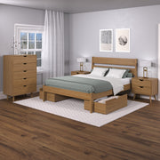 Low Board Platform Bed with Dual Underbed Drawers