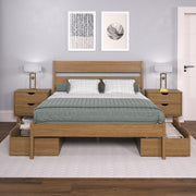 Low Board Platform Bed with Dual Underbed Drawers