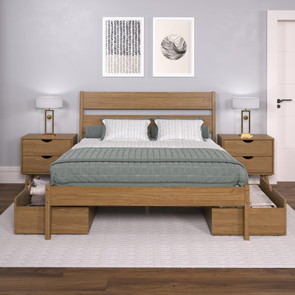 Low Board Platform Bed with Dual Underbed Drawers