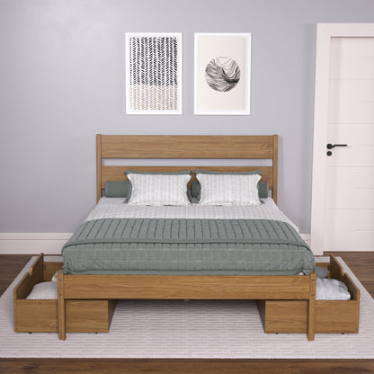 Low Board Platform Bed with Dual Underbed Drawers
