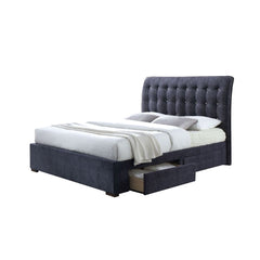 Cama tapizada Drorit con almacenamiento