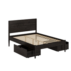 Mid Center Platform Bed with Dual Underbed Drawers