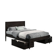 Mid Center Platform Bed with Dual Underbed Drawers