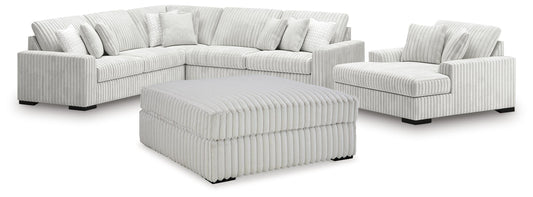 Stupendous 4PC Sectional & Oversized Accent Ottoman Set