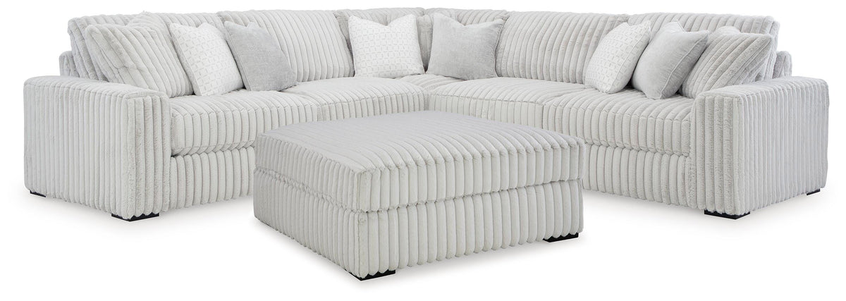 Stupendous 3-Piece Sectional & Oversized Accent Ottoman Set