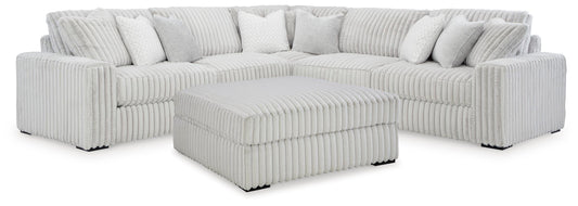 Stupendous 3-Piece Sectional & Oversized Accent Ottoman Set