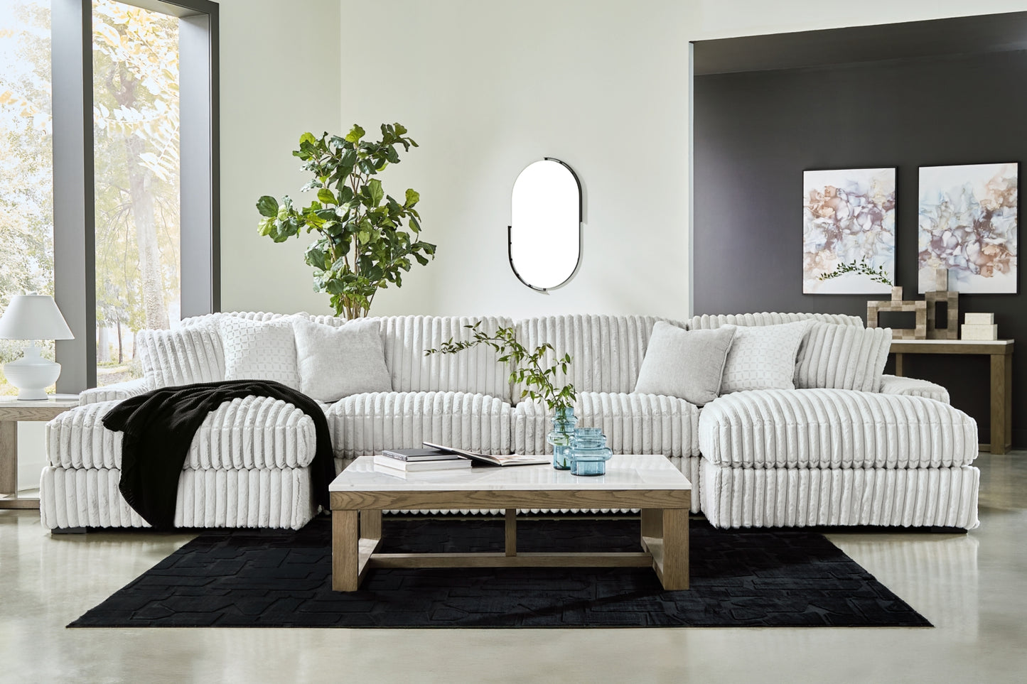 Stupendous 4-Piece Sectional with Double Chaise