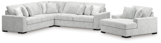 Stupendous 3PC Sectional & Oversized Chaise Set