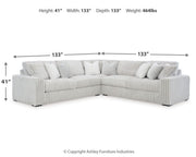 Stupendous 3-Piece Sectional Sofa w/ Wedge