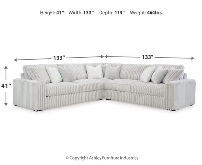 Stupendous 3-Piece Sectional Sofa w/ Wedge