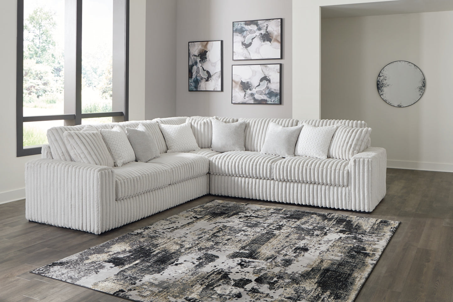 Stupendous 3-Piece Sectional Sofa w/ Wedge