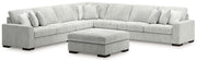 Stupendous 5PC Sectional & Oversized Accent Ottoman Set