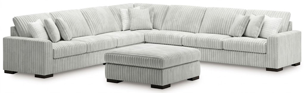 Stupendous 5PC Sectional & Oversized Accent Ottoman Set