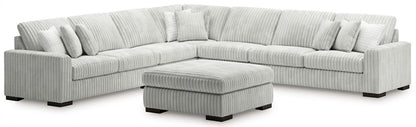 Stupendous 5PC Sectional & Oversized Accent Ottoman Set