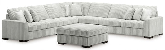 Stupendous 5PC Sectional & Oversized Accent Ottoman Set