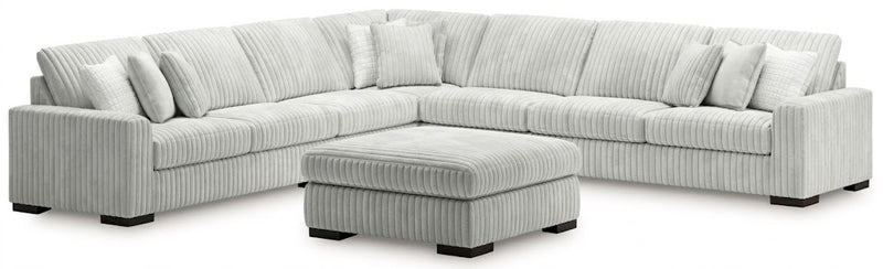 Stupendous 5PC Sectional & Oversized Accent Ottoman Set