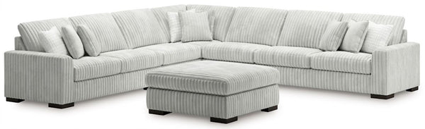 Stupendous 5PC Sectional & Oversized Accent Ottoman Set