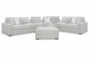 Stupendous 4PC Sectional & Oversized Ottoman Set
