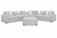 Stupendous 4PC Sectional & Oversized Ottoman Set