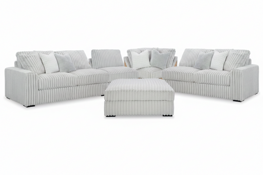 Stupendous 4PC Sectional & Oversized Ottoman Set