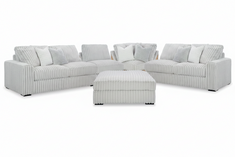 Stupendous 4PC Sectional & Oversized Ottoman Set