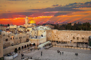 ''Jerusalem Wailing Wall Sunset'' Tempered Glass