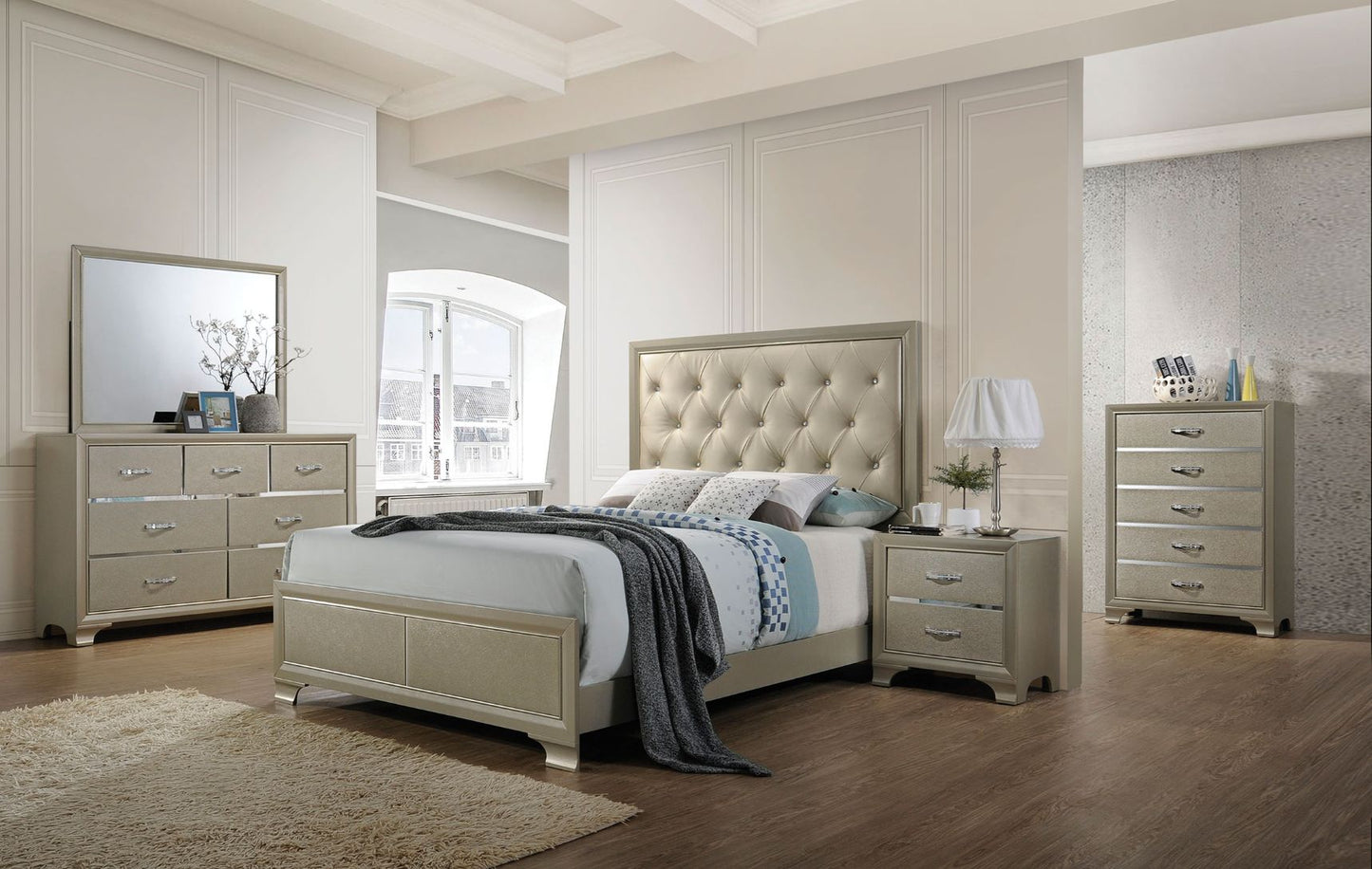 Cama Queen tapizada Carine