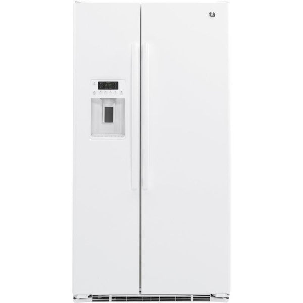 GE 36-inch, 21.9 cu. ft. Counter-Depth Side-by-Side Refrigerator with Ice and Water GZS22DGJWW
