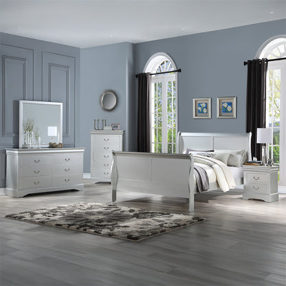Louis Philippe III Eastern King Bed - Platinum