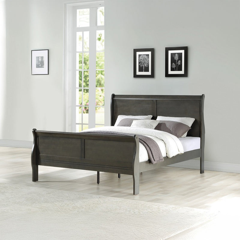 Louis Philippe Eastern King Bed - Dark Gray