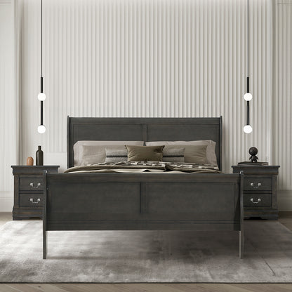Louis Philippe Eastern King Bed - Dark Gray