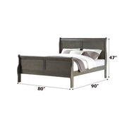 Louis Philippe Eastern King Bed - Dark Gray