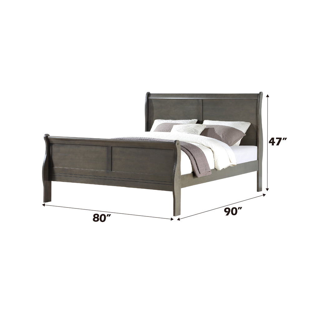Louis Philippe Eastern King Bed - Dark Gray