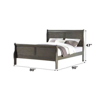 Louis Philippe Eastern King Bed - Dark Gray