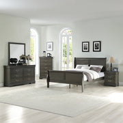 Louis Philippe Eastern King Bed - Dark Gray